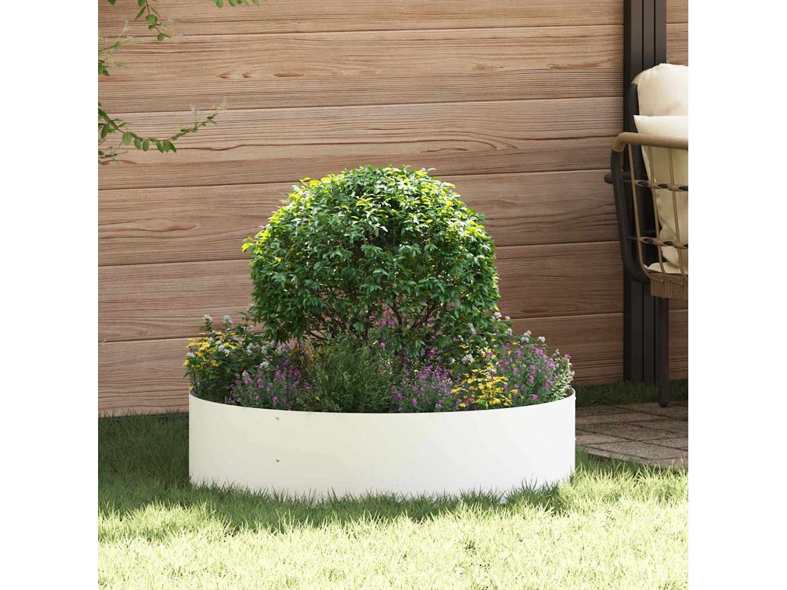 Vidaxl Anel De Vaso Branco 80 X 80 X 20 Cm Aço Laminado A Frio
