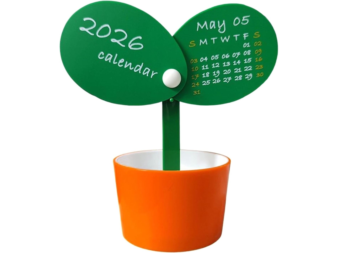 Calendário De Mesa Em Formato Botão Flor 2026 – Porta-canetas, Artigos