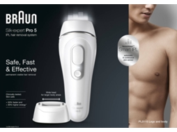 Depiladora Luz Pulsada BRAUN Silk EX S5 5115 + Wide Head (IPL - Multi-zonas - Corrente)