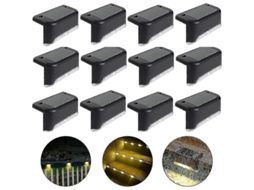 Luz Solar Para Muros E Degraus Ip65, 12 Peças, Luz Quente, Resistente, Para Jardim E Pátio