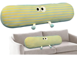 Travesseiro Completo, Decorativo Comprido para Cama, Fofo Listrado e Aconchegante Adultos, 90 Cm 35, CHABERLU