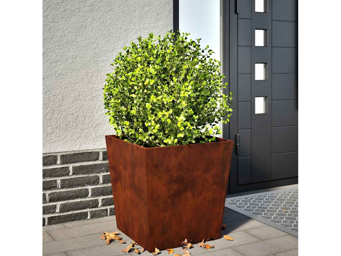 Vidaxl Plantadores De Jardim 2 Pcs Aço Resistente Às Intempéries