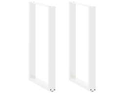Vidaxl Pés De Mesa De Bar Em Forma De U, 2 Peças, Branco, 60x(100-101) Cm, Aço