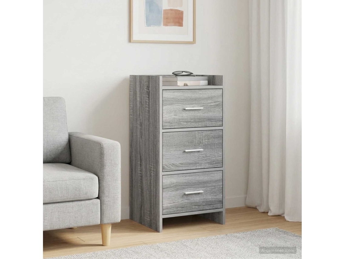 Vidaxl Buffet Sonoma Cinzento 40 X 36 X 80 Cm Derivados De Madeira