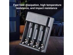 Carregador Inteligente De Baterias 4 Slots Para Aa/aaa Ni-mh Com Carregamento Rápido Usb Plug And Play