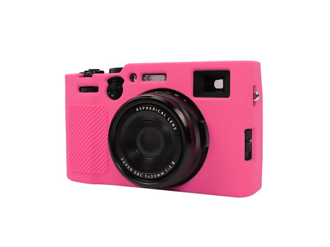 Capa Protetora de Silicone Macio com Textura de Lichia para Fujifilm X100vi Rosa Vermelha XIAOMOYU