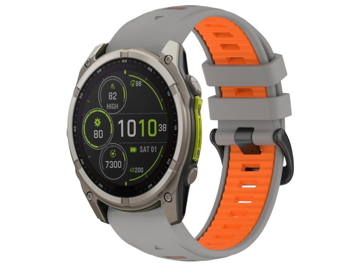 Bracelete para Garmin Silicone com liberação rápida fivela de aço duas cores cinza e laranja XIAOMOYU (26mm)