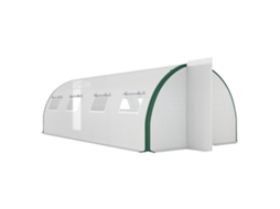 Serrar túnel 6x3m com 2 entradas e 8 janelas PE, aço galvanizado branco e verde BTFORUS