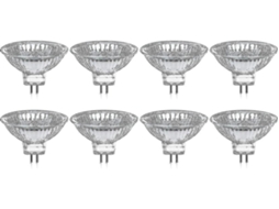 Lurelia Pack De 8 Lâmpadas Halógenas Mr16 Gu5.3 35w 12v 2800k, Branco Quente, Regulável, Sem Cintilação, Candeeiro