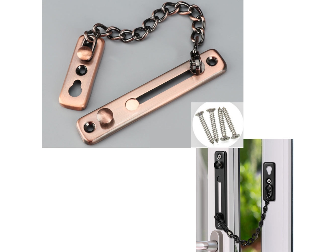 1 Peça (pátina Vermelha) Corrente De Proteção Para Fechadura Porta, Segurança Porta