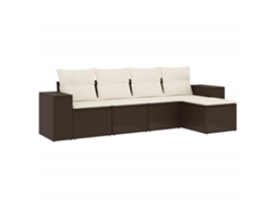 Garden Sofa Set, Garden Sofa Sets Vidaxl Marrom Rattan / Vime (n/a)