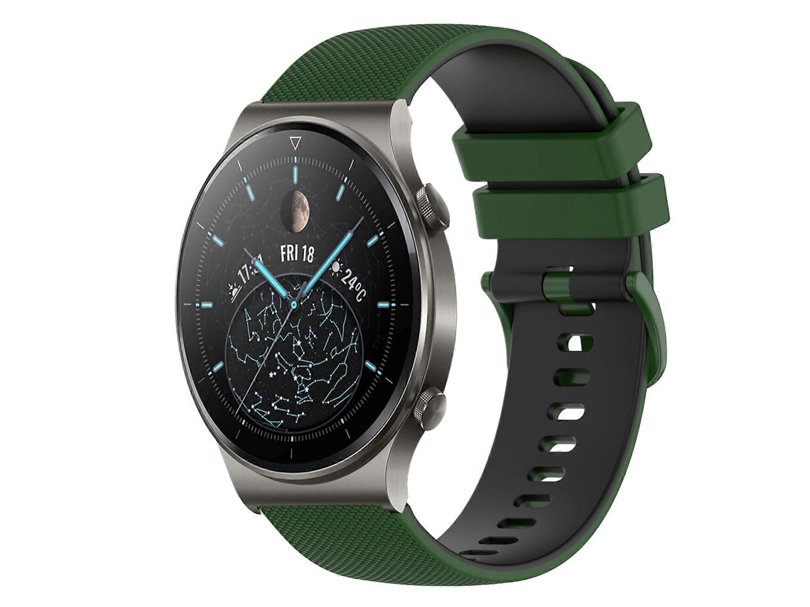Pulseira De Silicone Quadriculada Bicolor De 22 Mm Para Huawei Gt2 Pro