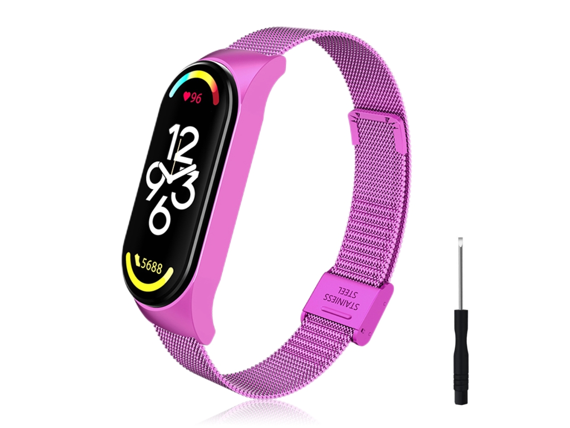Pulseira de Substituição Compatível com Pulseira de Metal Xiaomi Mi Band 7 EOOCOO (aço Inoxidável À Prova D'água com Ferramentas)