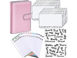 Pasta A6 com Capa para Bloco de Notas e Planejamento Orçamentário, Rosa BRILVIBERA