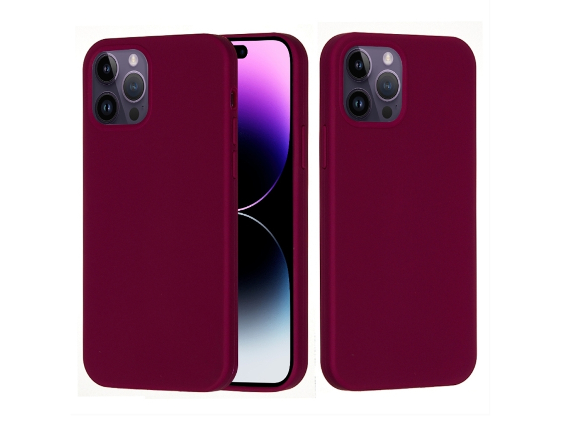 Capa De Silicone Para Iphone 14 Pro Max - Cor Sólida, Proteção Fina E Antiaderente - Violeta