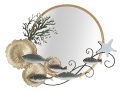 Espelho De Parede Peixe Cm 88,9x7,6x65,4 Único / Multicolorido