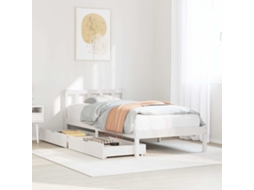Cama Sem Colchão 100x200 Cm Madeira De Pinho Maciça Branco
