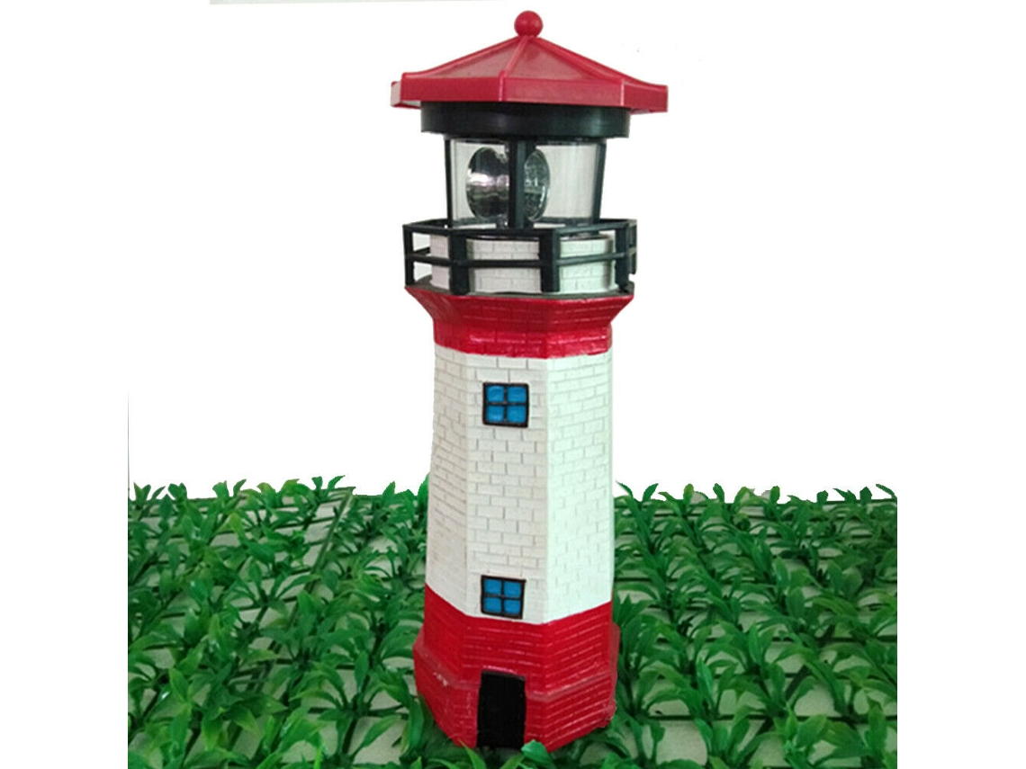 Farol Solar Led Rotativo Jardim E Pátio Luz Exterior Econômica