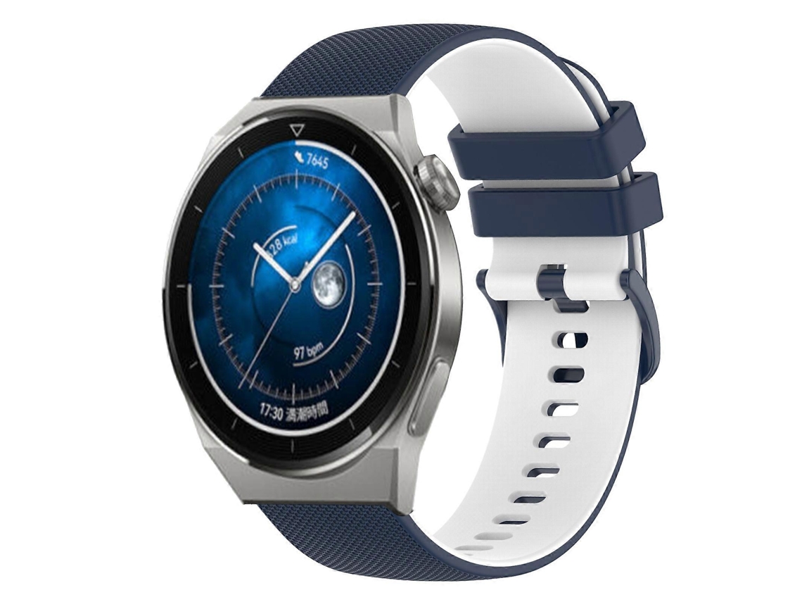 Pulseira De Silicone Quadriculada Bicolor Para Huawei Watch Gt3 42mm 20mm
