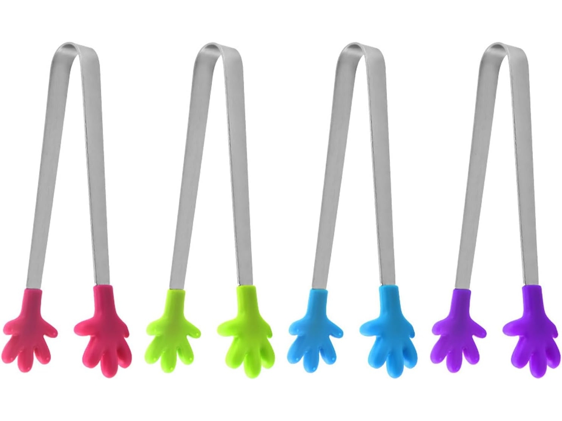 Conjunto De 4 Pinças Multifuncionais Para Alimentos Em Aço Inoxidável 304, Ideais Para Churrasco, Com Lâminas