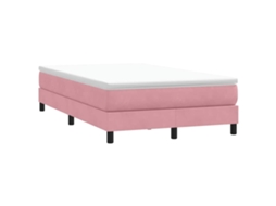 Vidaxl Box Cama De Primavera Sem Colchão Rosa 120x210 Cm Veludo