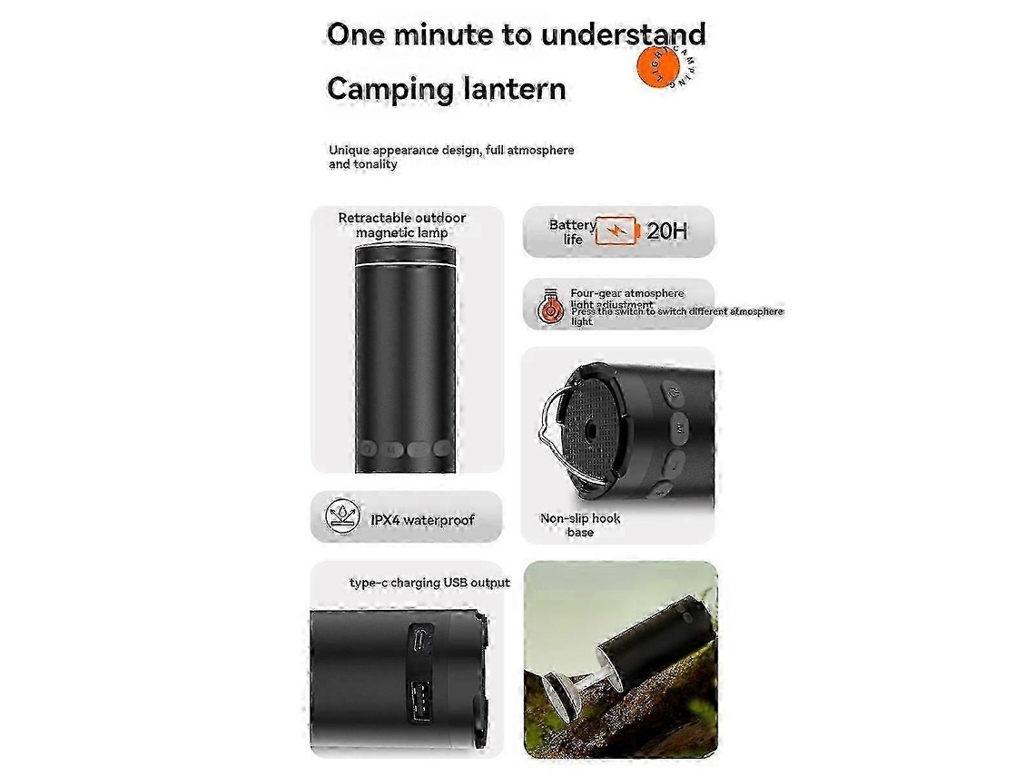 Lanterna De Camping Led, Recarregável E Impermeável Para Suas Aventuras Ao Ar Livre. Olysi Shop