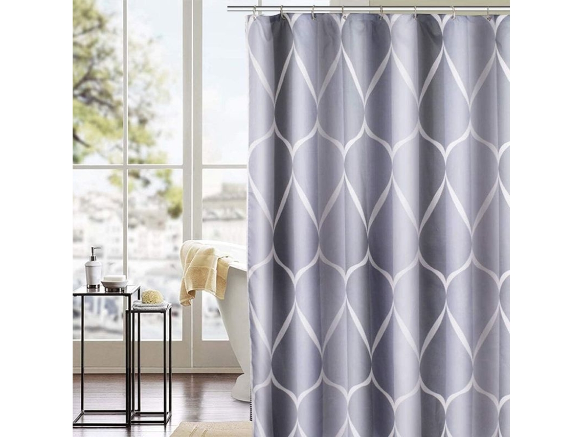 Cortina De Baño Antihongos De Poliéster Impermeable Resistente Al Agua 200x200 Cm Con 12 Ganchos
