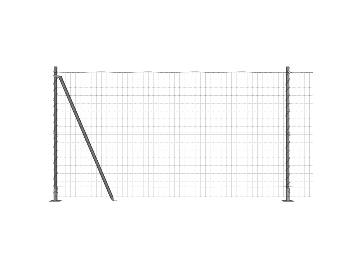 Conjunto 1 Cerca Externa Vidaxl Cinzento Aço (10 X 1,2 M)