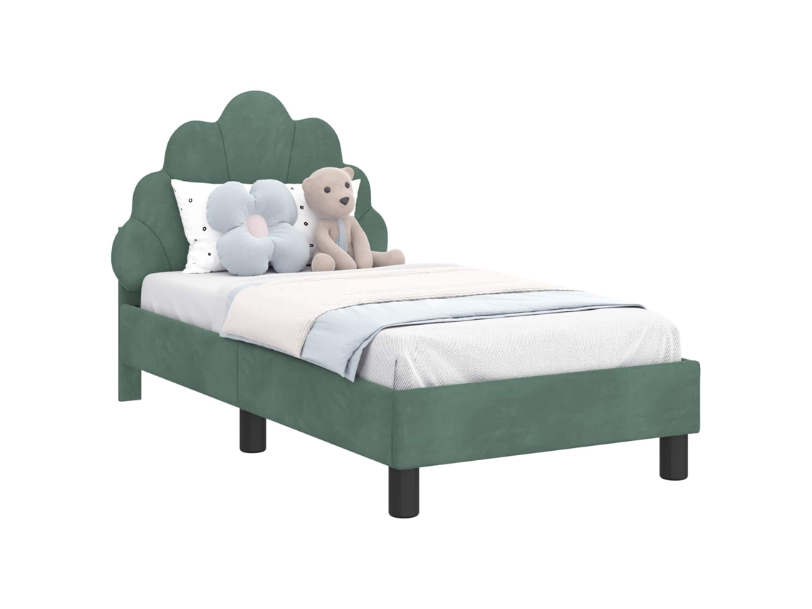Estrutura de Cama para Criança com Cabeceira Verde do Mar MAISON EXCLUSIVE