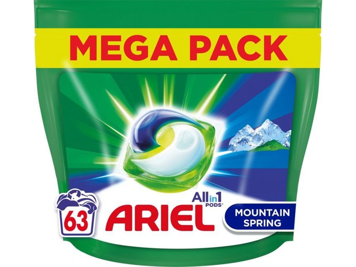 Distribuidor Doseador De Detergente Ariel Cápsulas Montanha Spring 63 Polybg