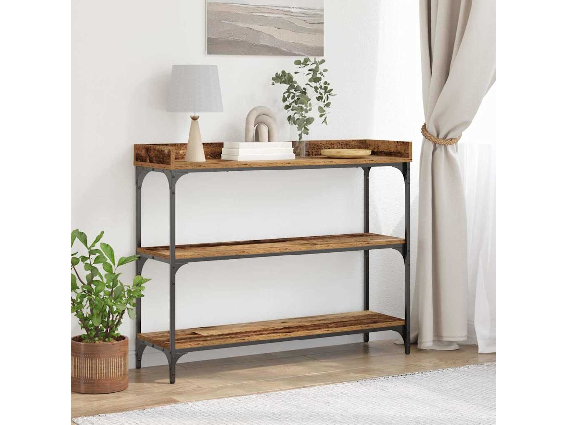 Vidaxl Mesa Console Madeira Antiga 100 X 30 X 80 Cm