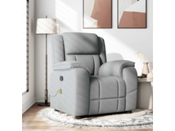 Vidaxl Poltrona De Massagens Reclinável Tecido Cinzento-claro