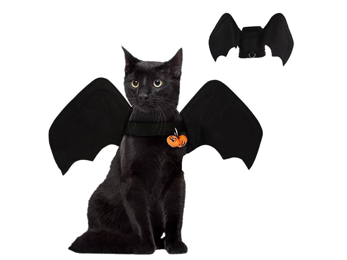 Traje De Transformação Pet (asas De Morcego Com Sino)