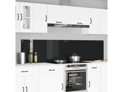 Vidaxl Painel De Cozinha 2 Unid. Preto 110 X 50 Cm Vidro Temperado