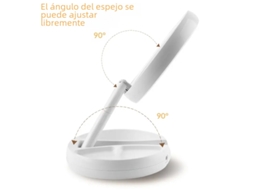 Espelho de Maquiagem Portátil com Led, Dupla Face, Ampliação de 10x, com Luz, Instalação Magnética e Fonte de Alimentação Dupla. MDUG