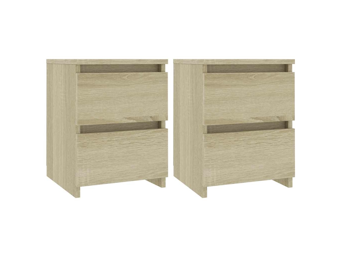 Bedside Cabinet, Bedside Cabinets Vidaxl Marrom Madeira Processada (n/a)
