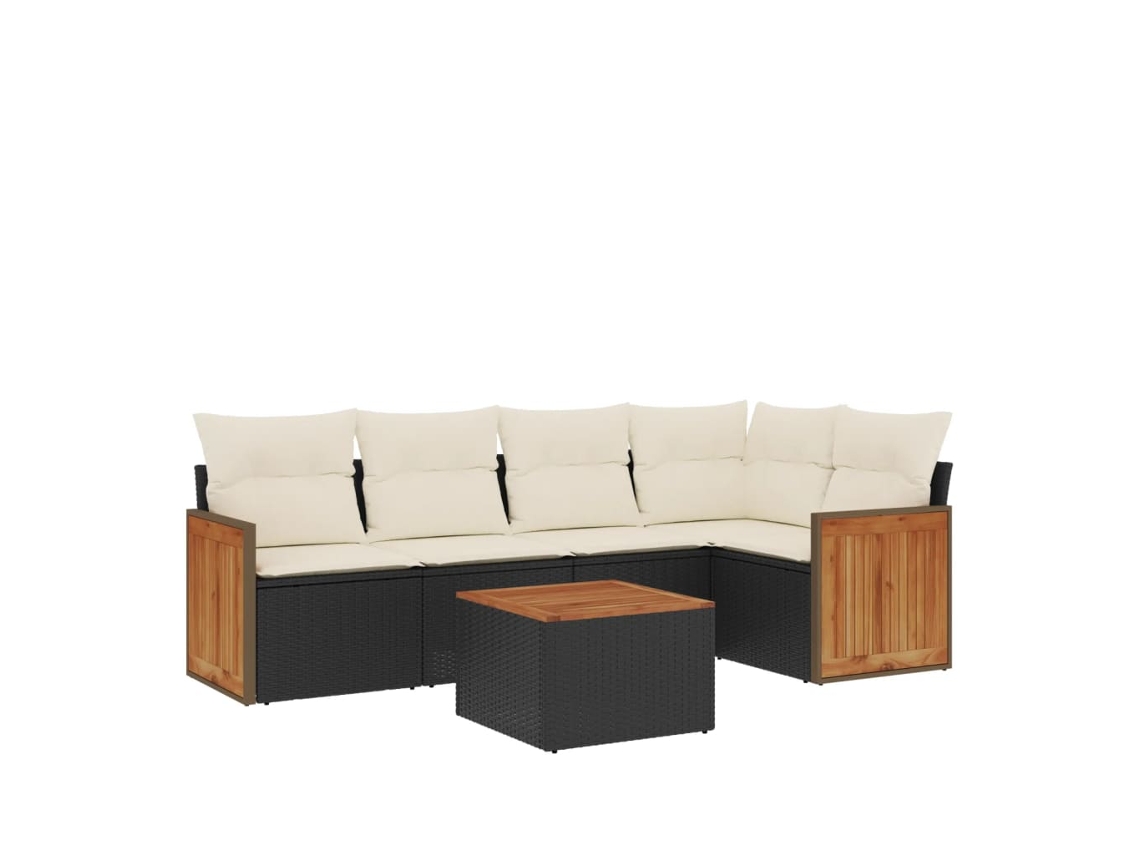 Garden Sofa Set, Garden Sofa Sets Vidaxl Preto Rattan / Vime (n/a)