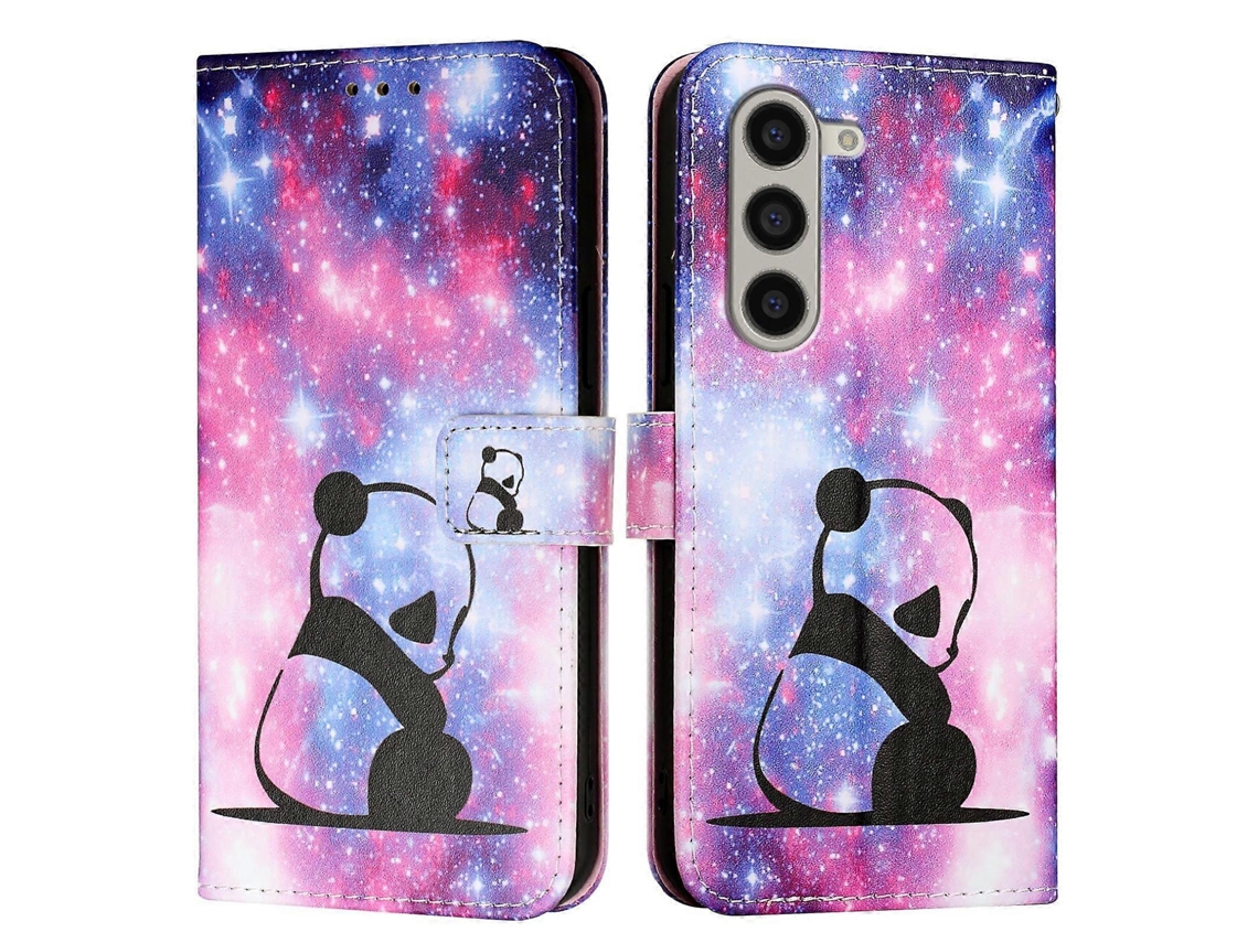 Capa De Couro Com Padrão De Desenho Colorido E Trama Lisa Para Samsung Galaxy Z Fold6