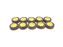 Disco de lixa com abas, 10 peças, 80x25mm, mandril de 6mm, para polimento e desbaste.