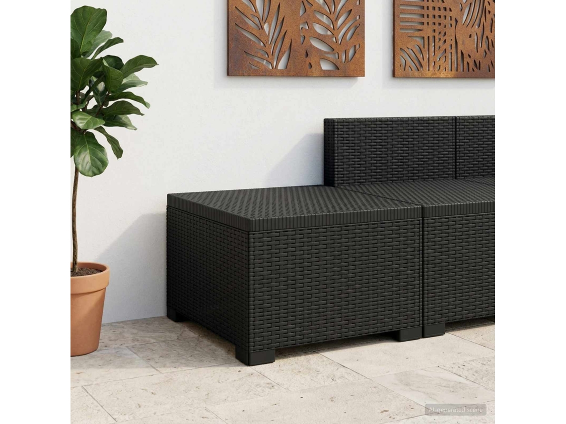 Vidaxl Sofá De Jardim 1 Lugar Look Rattan Pp Antracite