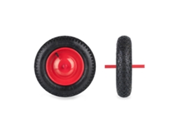Relaxdays Roda Para Carrinho De Mão 3.50-8, Pneu Com Eixo Fixo, Aro De Aço, Roda Sobressalente, 120 Kg, Preto/vermelho