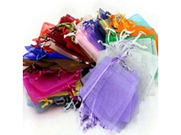 100 sacos de presente de organza com fitas para Slowmoose