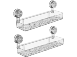 Prateleira de Chuveiro, Transparente, Copa de Sucção, 2 Pcs ZYBLSSBB