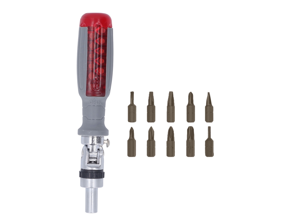 Chave De Parafuso Com Racha Multibit 1/4'' Magnética Bidirecional Conjunto De Bits