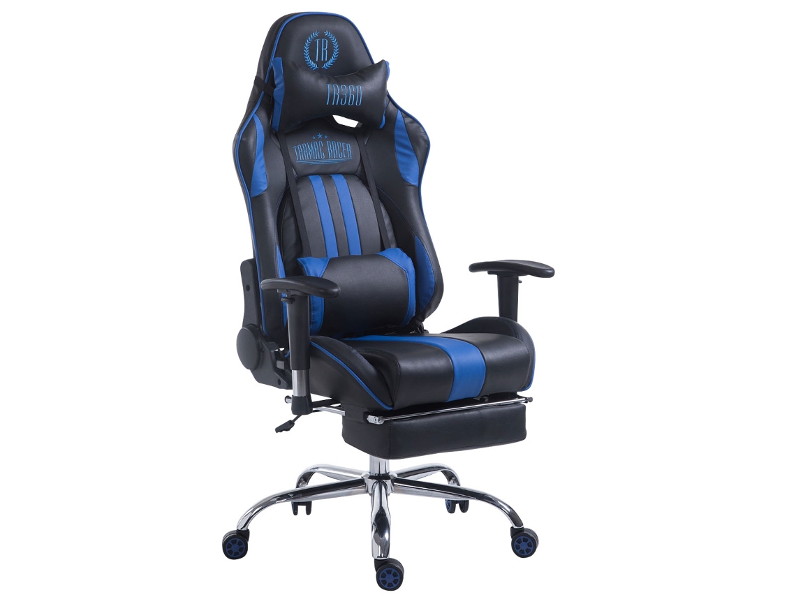 Cadeira de Escritório para Jogos Limit Imitação de Pele Com/Sem Apoio para Os Pés Schwarz/Blau/Mit Fußablage CLP