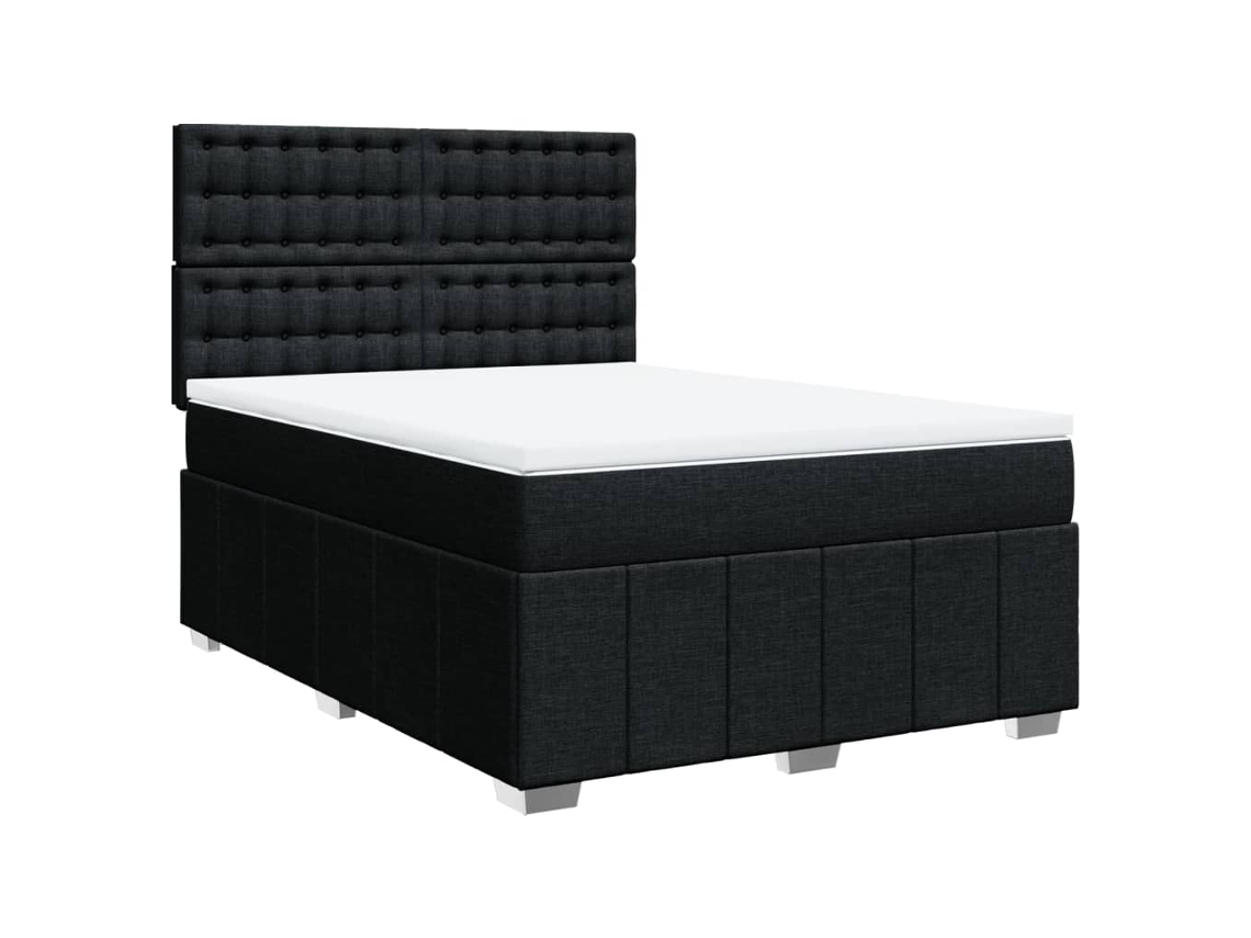 Cama com Molas/colchão 140x200 Cm Tecido Preto MAISON EXCLUSIVE