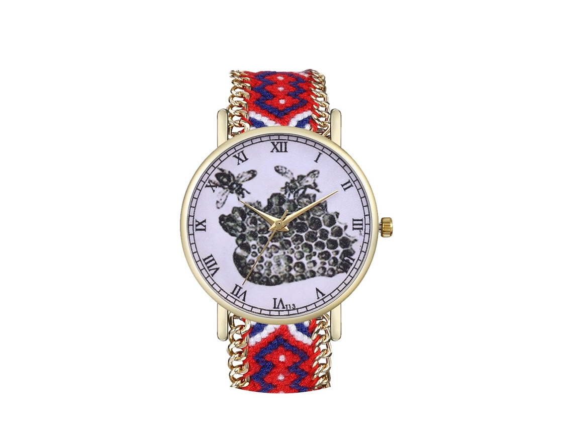 Relógio de Pulso de Quartzo com Pulseira de Lã Simples e Fashion T13 fg (4)