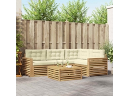 Vidaxl Conjunto De Sofás Para Exterior 5 Unid. Branco E Creme
