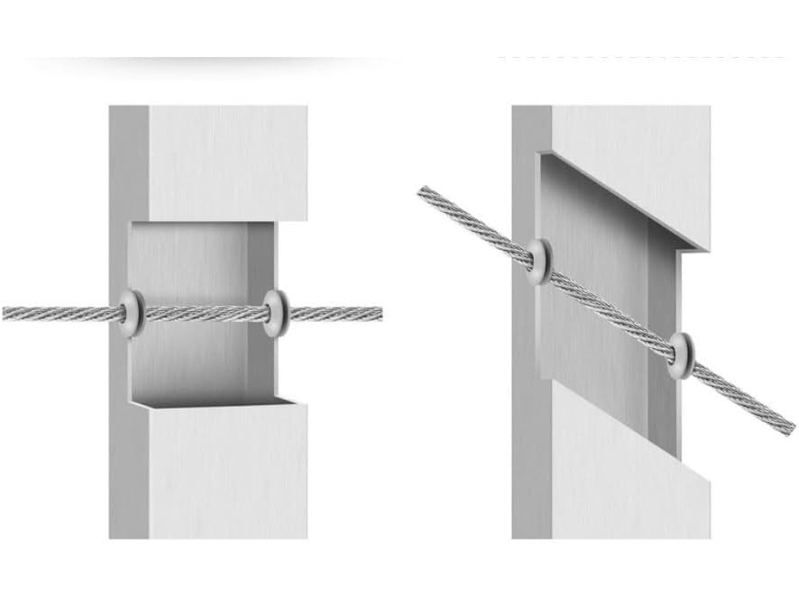 Ilhós Para Guarda Corpo De Cordas Externas, 1/8'' A 5/32'', Inserções