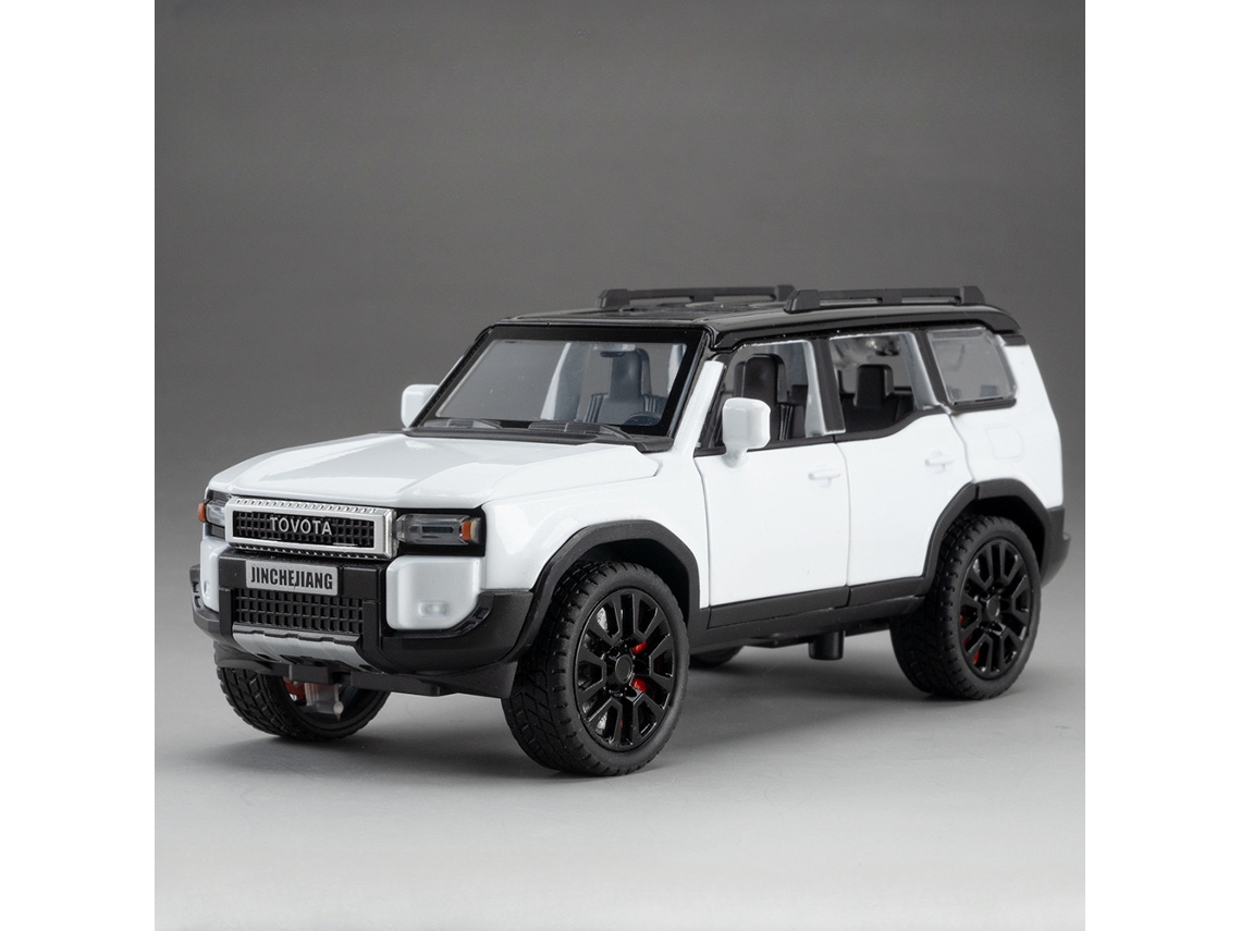 (branco) Miniatura De Carro Suv Prado, Brinquedo De Metal Em Escala 1:32, Com Luzes E Efeitos Sonoros.